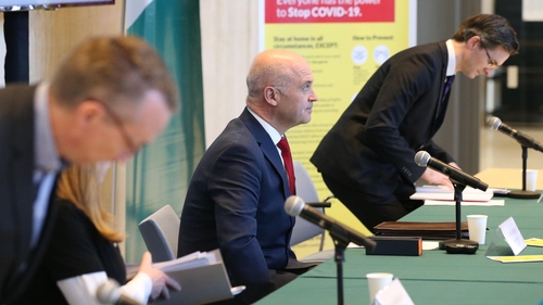 Dr Tony Holohan (centre) said that 233 of the 365 deaths have occurred in residential settings (Pic: Rolling News)