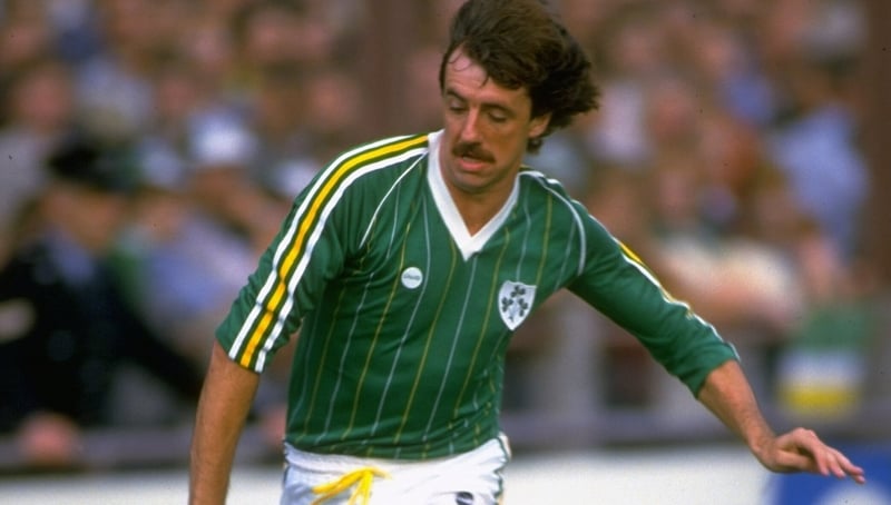Mark Lawrenson in action for the Republic of Ireland
