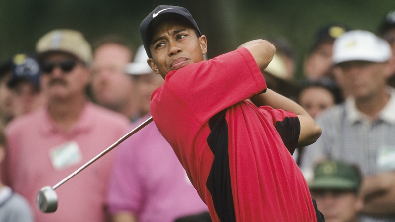 Tiger Woods during the final round of the 1997 Masters at Augusta.