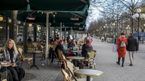 Cafes and bars have remained open in Stockholm