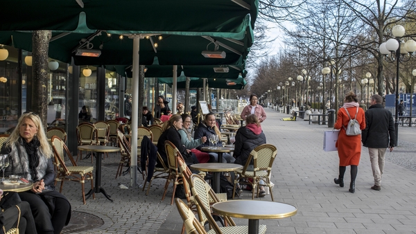 Cafes and bars have remained open in Stockholm
