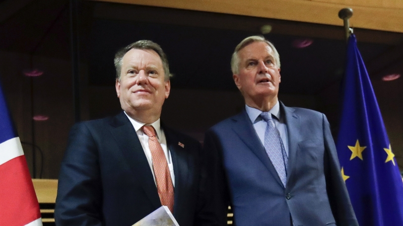 David Frost and Michel Barnier resume Brexit talks with just eight months to go to the UK's scheduled exit from the EU (file pic)