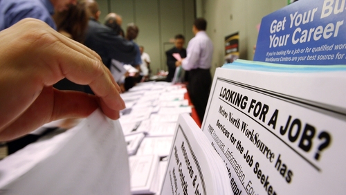 The world's biggest economy added 253,000 jobs last month, up from a revised 165,000 figure in March, new figures show today