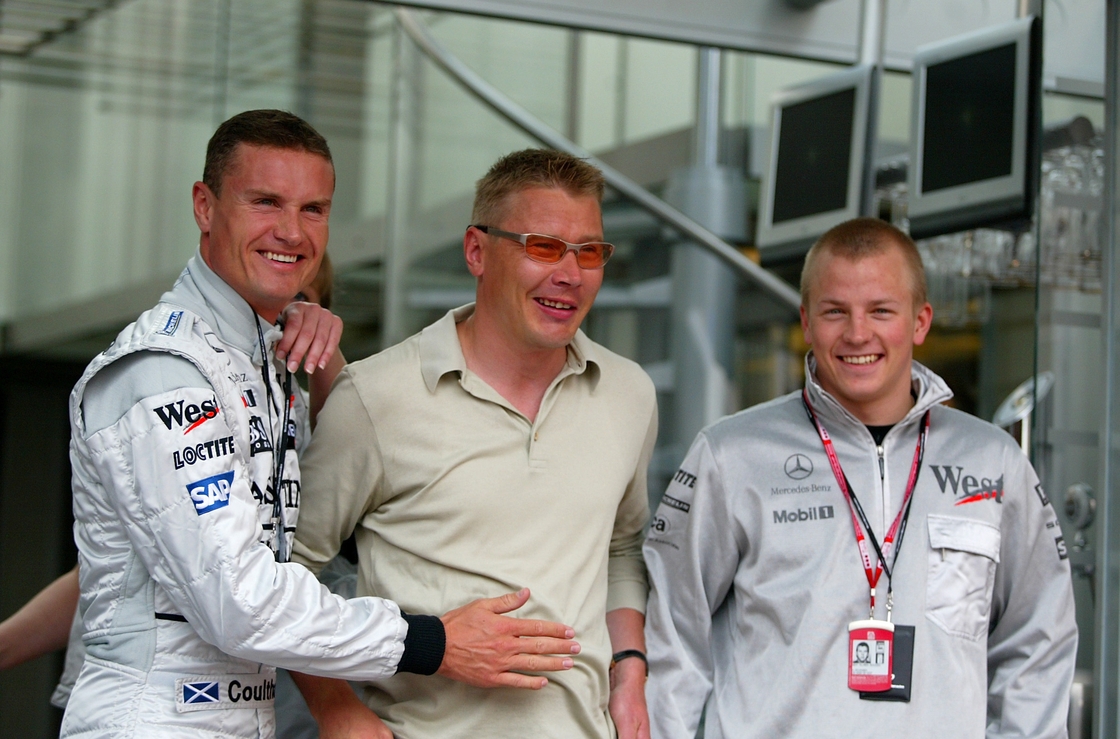 Coulthard with Hakkinen (c) and Raikkonen