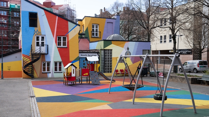 Playgrounds in Oslo, Norway have been empty since restrictions began on 12 March