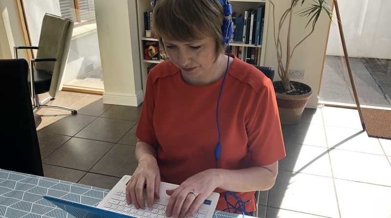 Sinead Crowley: working from home in between bouts of, eh, hurlet