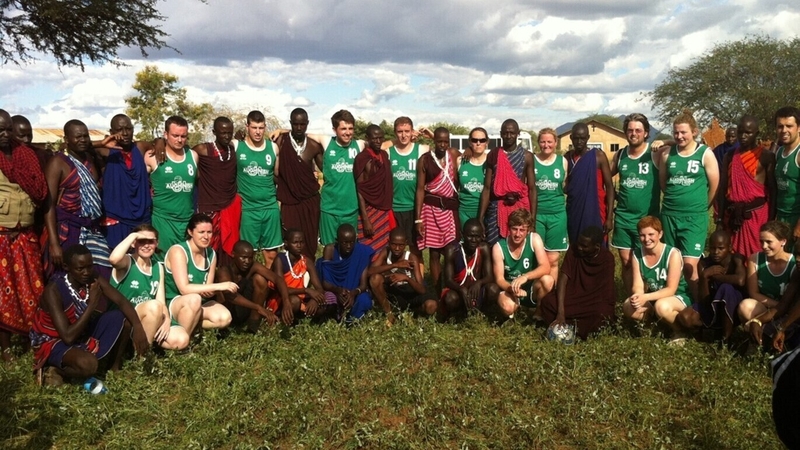 The Waterford Football Research Group pictured with a Maasai group