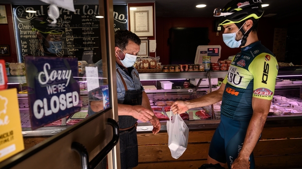 Umberto Marenga has decided to pull on his lycra and start hauling pasta and pizza across the suburbs of the northern Italian city of Turin