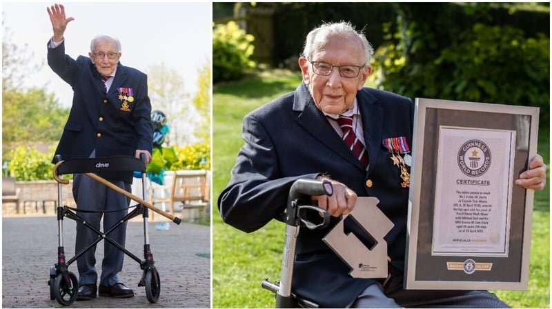 Captain Tom Moore. Picture: Guinness World Records
