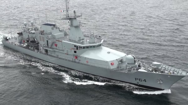 Hundreds of visitors, including potential recruits, turned up to see the LÉ George Bernard Shaw on Albert Quay in Cork city (file image)