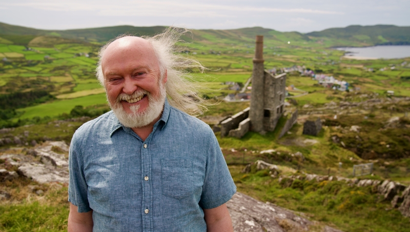 Tim Joyce at the Man Engine House at the Allihies Mines.