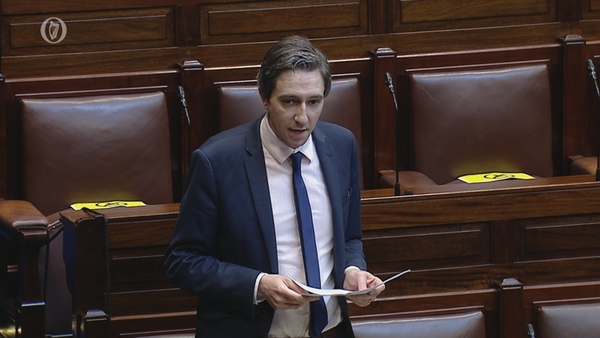 Simon Harris said the number of admissions to hospital and intensive care units had halved in the past week