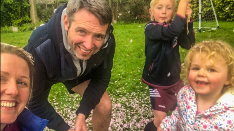 RTÉ Sport presenter Jacqui Hurley and family take some time out in the garden
