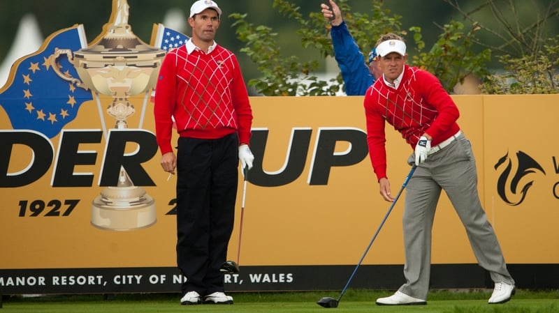 Padraig Harrington (L) and Luke Donald were playing partners at the 2010 Ryder Cup