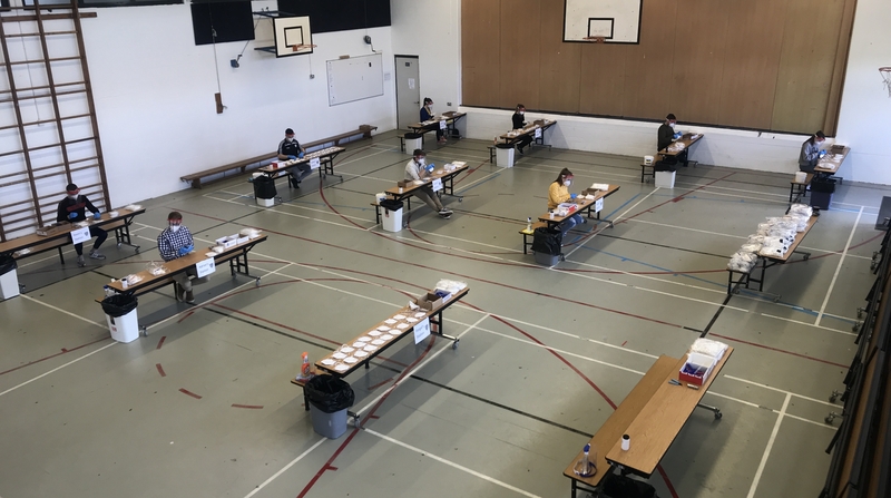 A team has been making and supplying 6,000 visors designed by two students at the school using 27 3D printers