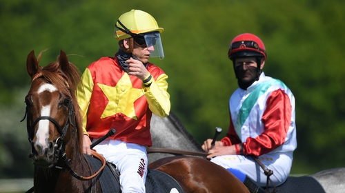 Jockeys at the Hanover race meeting wore protective masks