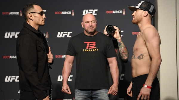 Tony Ferguson and Justin Gaethje face off
