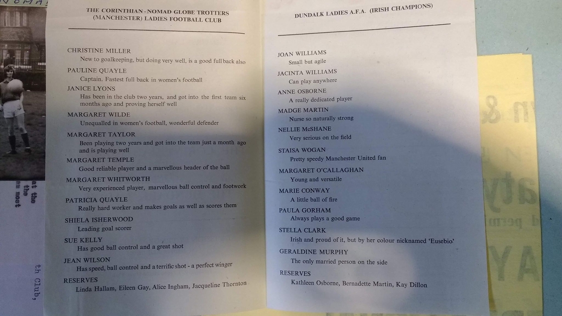 Team profiles from the match programme (Picture: nationalfootballmuseum.com)