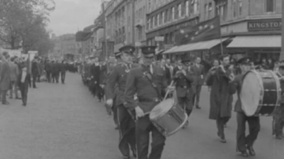 James Connolly commemorative parade, O'Connell Street Dublin (1965)
