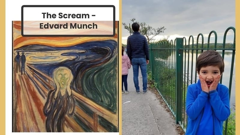 A pupil from Carrigaline Educate Together School recreates Edvard Munch's 'The Scream'