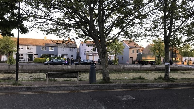An area close to the Grand Canal in Dublin was cordoned off