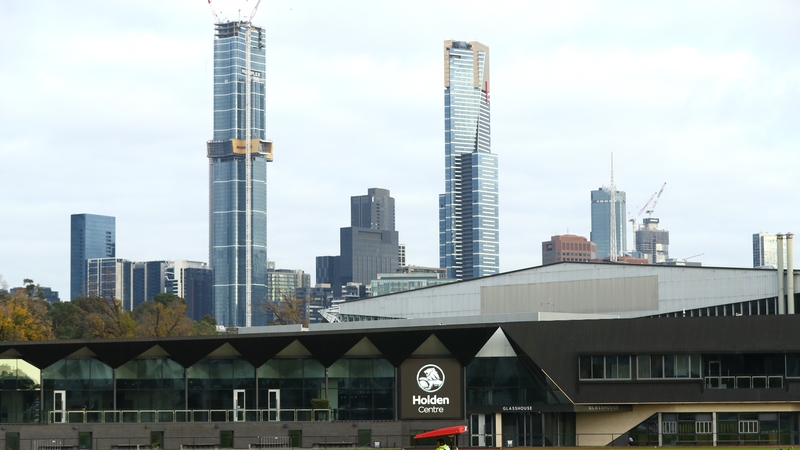 Groundskeepers prepare for the return of AFL at the Holden Centre in Melbourne