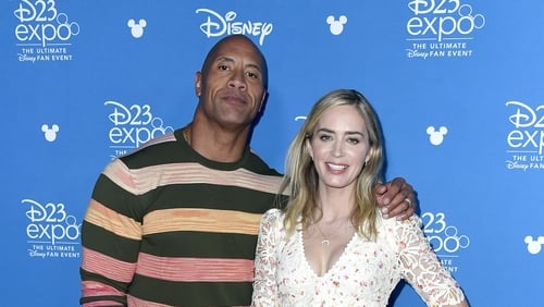 Dwayne Johnson and Emily Blunt