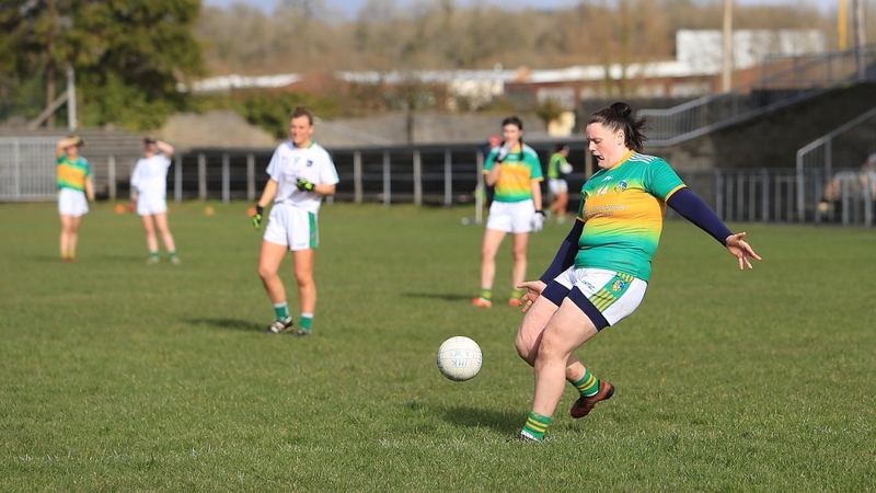 Michelle Guckian takes aim for Leitrim during a Lidl National Football League Division 4 tussle with Limerick earlier this year