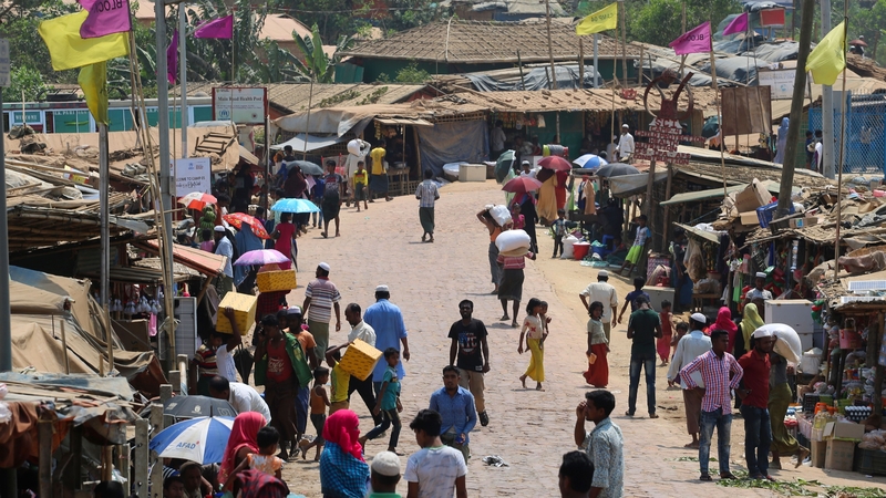 Kutupalong refugee camp in Bangladesh where two cases were detected