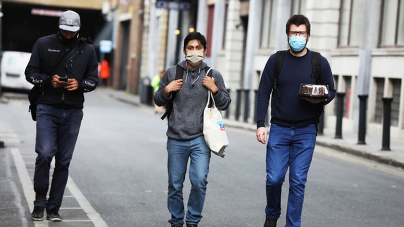 The government has said face coverings should be used on busy public transport and in enclosed public spaces