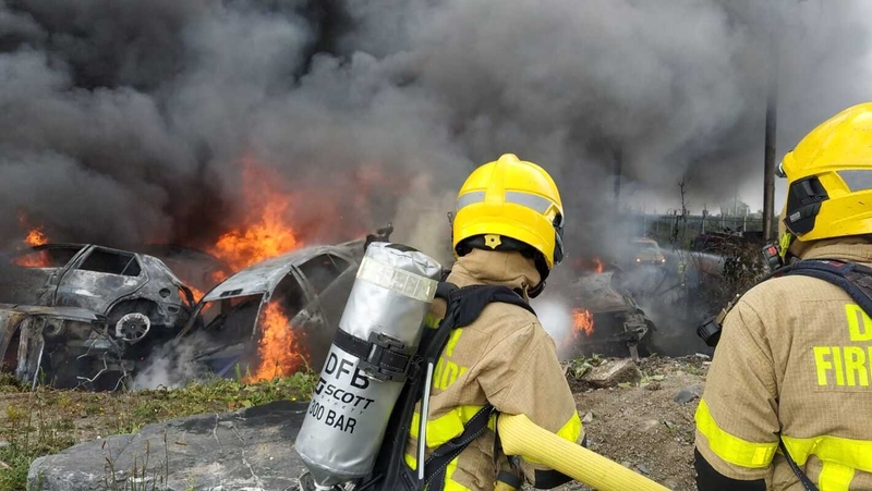 Five fire engines and one water tanker are attending the scene (pics Dublin Fire Brigade)