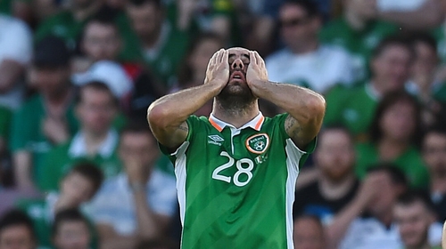 Gibson last played for Ireland against Belarus in 2016