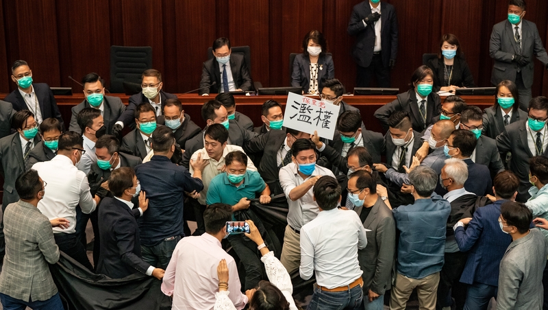 It was the second time in 10 days that have legislators pushed and shoved each other over the procedures of electing a chairperson