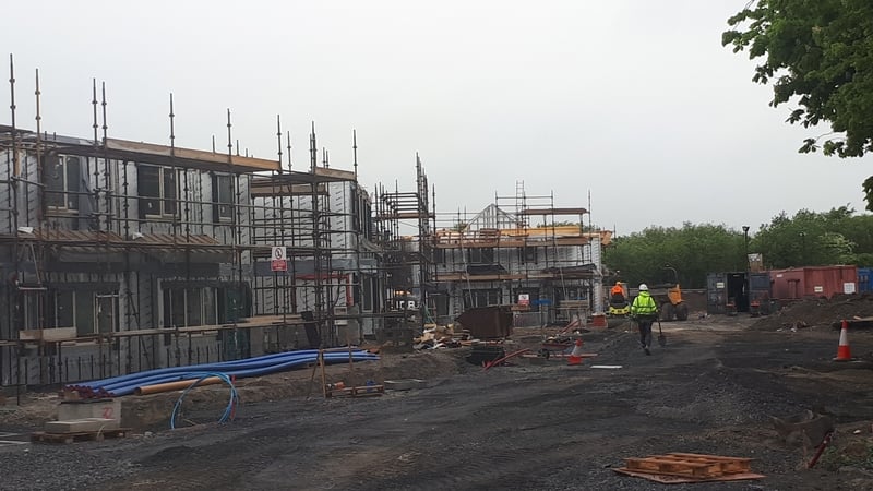 A skeleton crew was on the job carrying out demolition work today