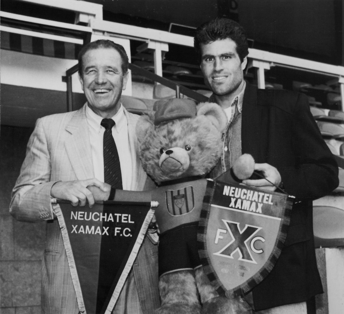 Gilbert Facchinetti (l) and Andy Egli in 1990