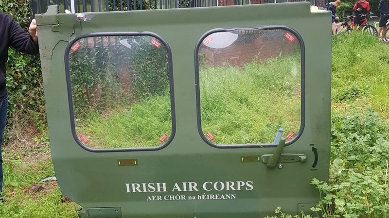 The helicopter door fell into Moyle Park College in Clondalkin (Picture: Dublin Live)