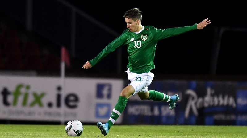 Conor Noss in action for Republic of Ireland U19s