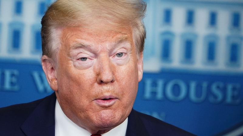 President Donald Trump speaking at today's press conference