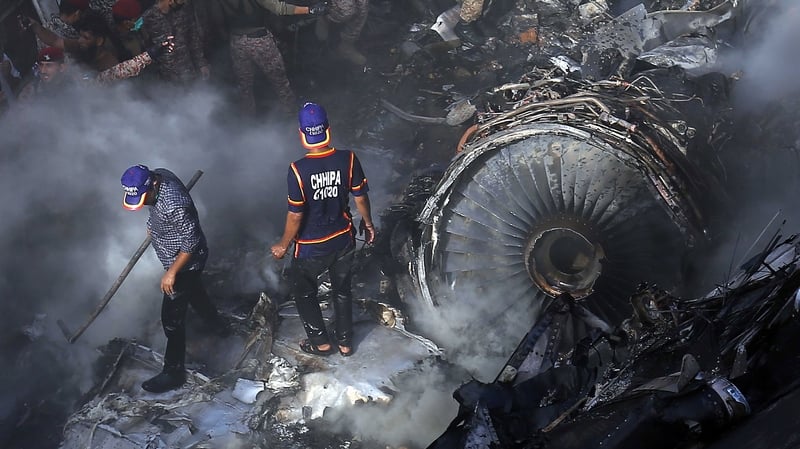 The plane crashed into a residential area of Karachi