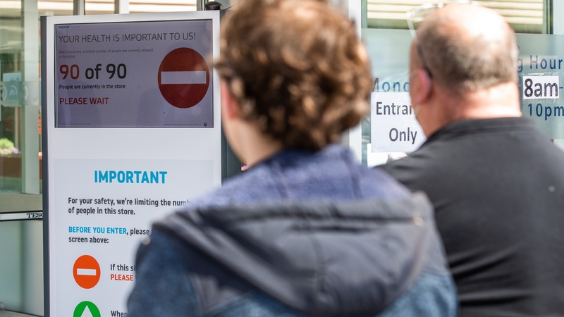 The system displays on a screen when it is safe to enter a store