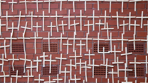More than 2,000 crosses have been placed on the walls of the Church of the Ascension of the Lord in Balally, Co Dublin in memory of those who have died in Ireland and Northern Ireland