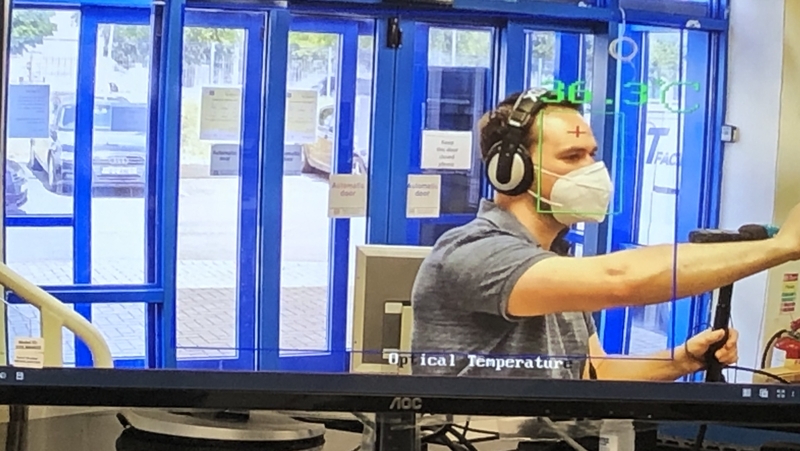 Thermal imaging cameras can be used to read temperatures of people entering the workplace