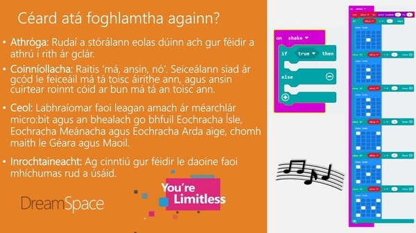 Códúchán le micro:bit - Ceacht a trí