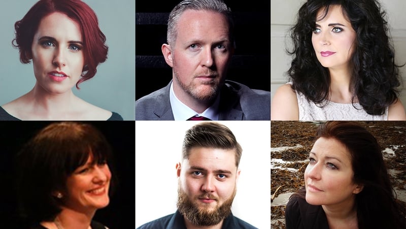 Friday Opera Sessions performers (from top, L-R) Naomi Louisa O'Connell, Gavan Ring, Aoife Miskelly, Aoife O'Sullivan (pianist), Rory Dunne and Carolyn Dobbin