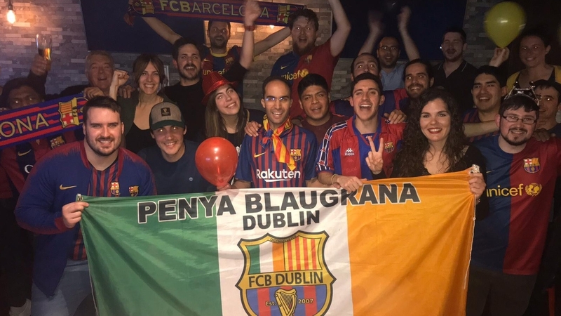 Members of the Barcelona Dublin supporters group