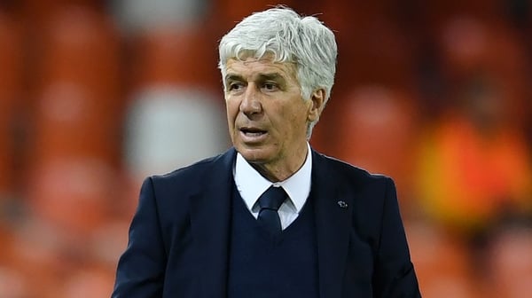 Gian Piero Gasperini at the second leg Champions League game in Valencia, when he had coronavirus symptoms