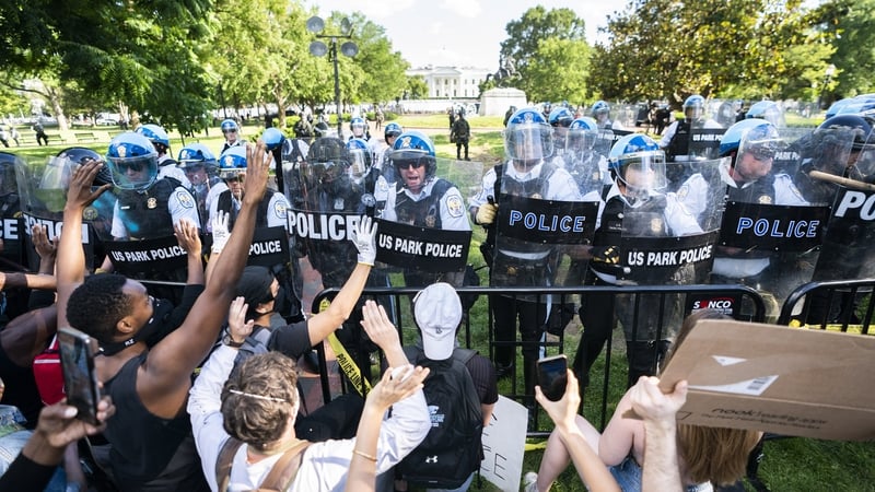 Protesters gathered outside the White House over the death of George Floyd