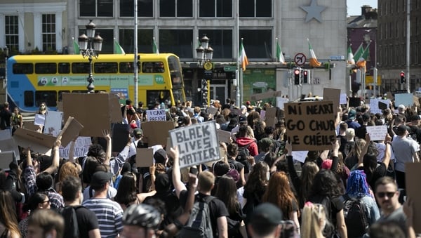 Thousands of people marched in solidarity with the Black Lives Matter movement in the US