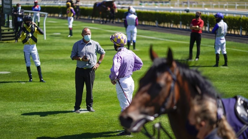 Social distancing at work on the opening day back at Newcastle Racecourse