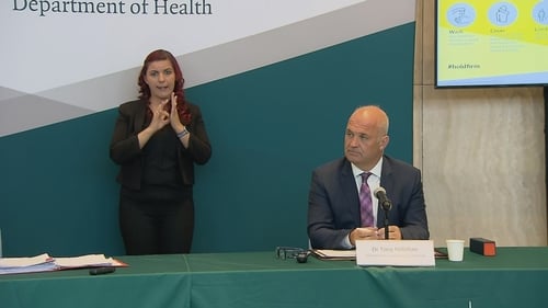 Dr Tony Holohan said 54% of the confirmed cases over the past week are in people aged between 24 and 55